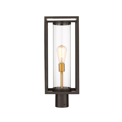 Z-Lite Dunbroch 1 Light 22" Outdoor Post, Bronze/Brass/Clear