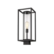 Z-Lite Dunbroch 1 Light 20.25" Outdoor Post Mount, Black/Clear - 584PHMS-BK