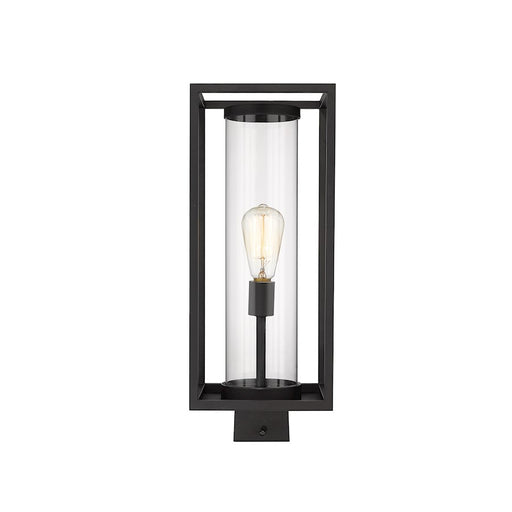 Z-Lite Dunbroch 1 Light 20.25" Outdoor Post Mount, Black/Clear