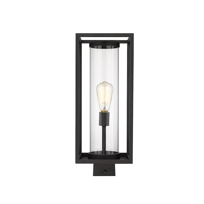 Z-Lite Dunbroch 1 Light 20.25" Outdoor Post Mount, Black/Clear