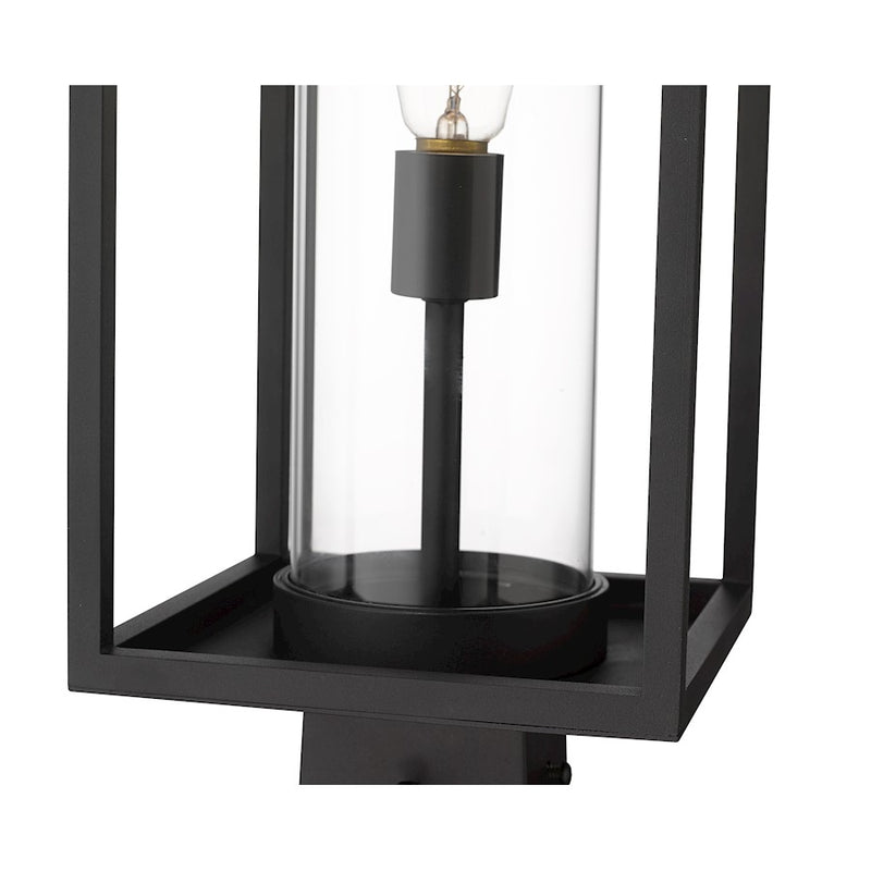 Z-Lite Dunbroch 1 Light 20.25" Outdoor Post Mount, Black/Clear