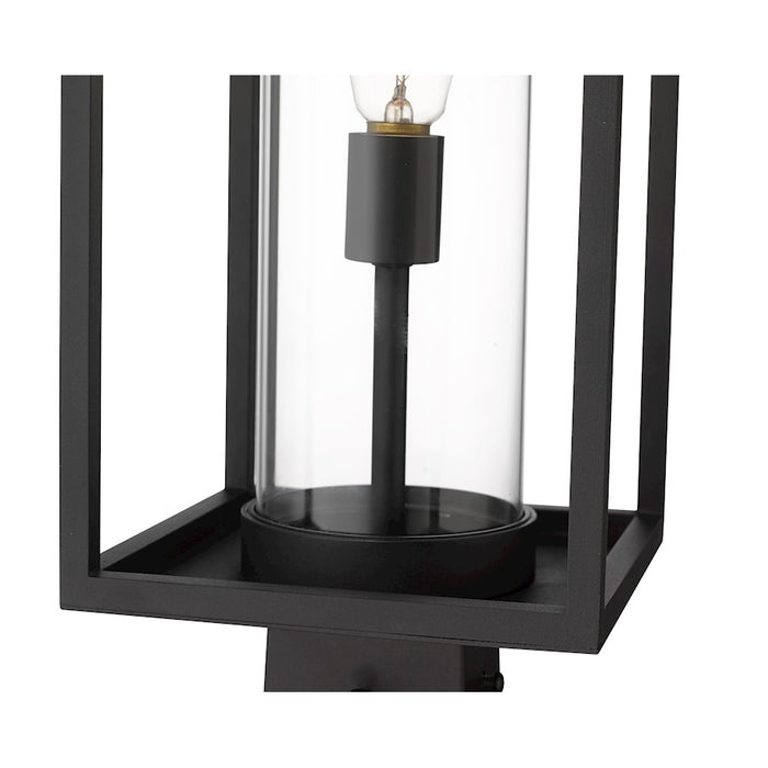 Z-Lite Dunbroch 1 Light 20.25" Outdoor Post Mount, Black/Clear