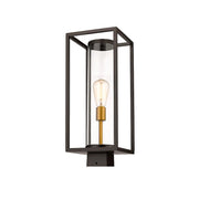 Z-Lite Dunbroch 1 Light 20" Outdoor Post, Bronze/Brass, Clear - 584PHMS-DBZ-OBS