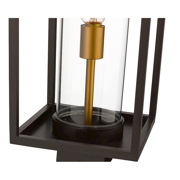 Z-Lite Dunbroch 1 Light 20" Outdoor Post, Bronze/Brass/Clear