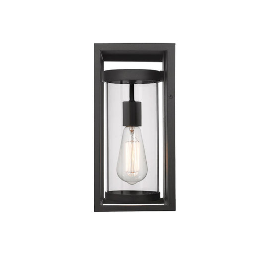 Z-Lite Dunbroch 1 Light 13" Outdoor Wall Sconce, Black/Clear