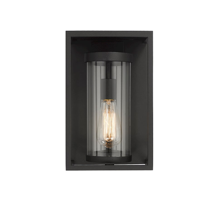 Z-Lite Dunbroch 1 Light 13" Outdoor Wall Sconce, Black/Clear
