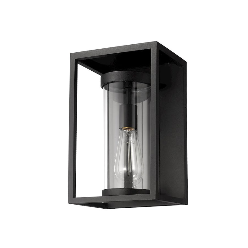 Z-Lite Dunbroch 1 Light 13" Outdoor Wall Sconce, Black/Clear