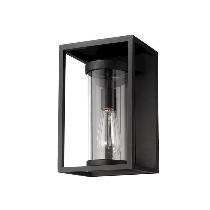 Z-Lite Dunbroch 1 Light 13" Outdoor Wall Sconce, Black/Clear
