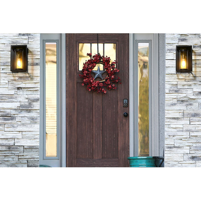 Z-Lite Dunbroch 1 Light 13" Outdoor Sconce, Bronze/Brass/Clear