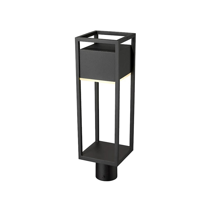 Z-Lite Barwick 1 Light 21" Outdoor Post Mount Fixture, Black