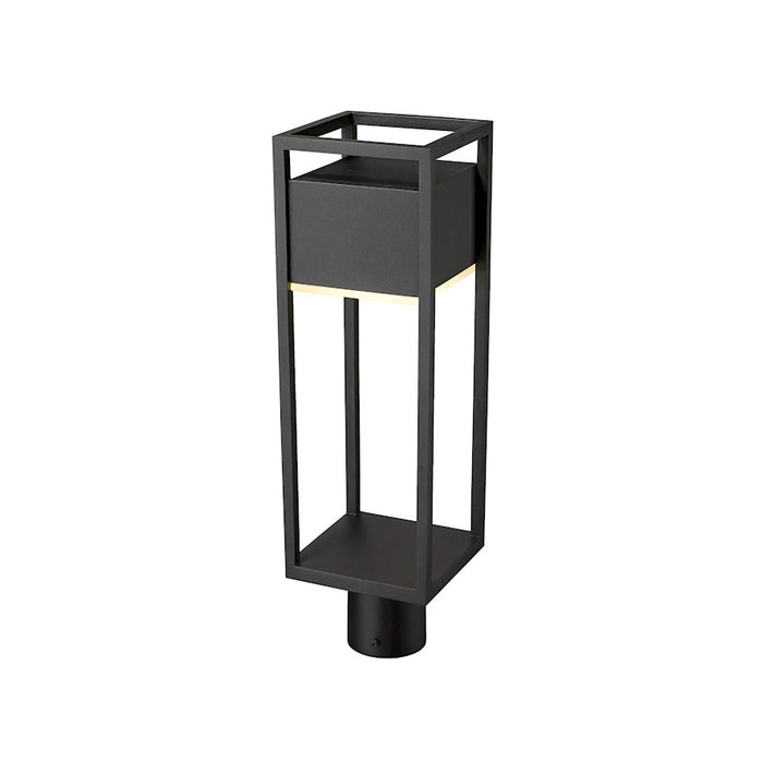 Z-Lite Barwick 1 Light 21" Outdoor Post Mount Fixture, Black