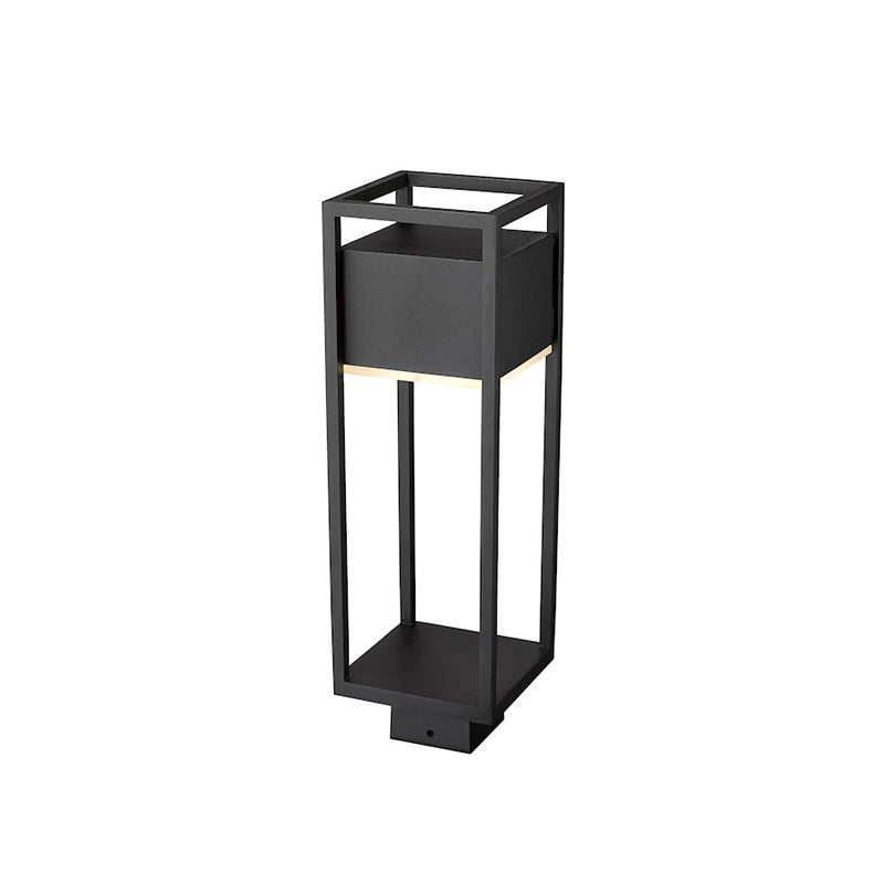 Z-Lite Barwick 1 Light 19" Outdoor Post Mount Fixture, Black