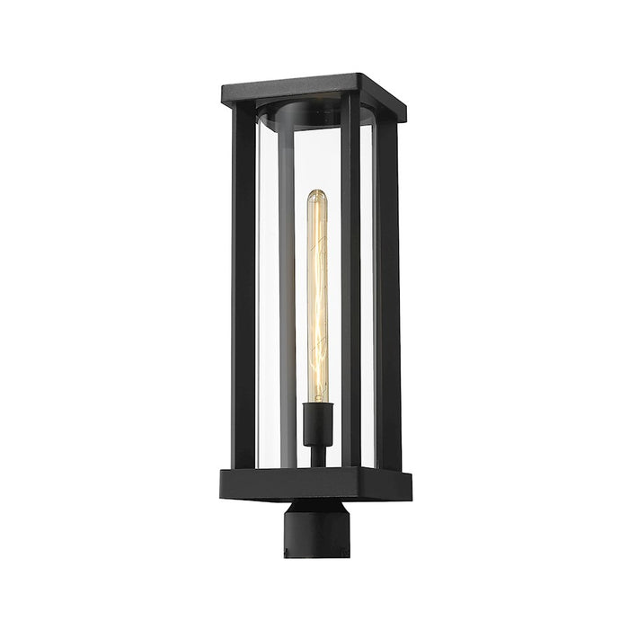Z-Lite Glenwood 1 Light 20" Outdoor Post Mount, Black, Clear - 586PHBR-BK