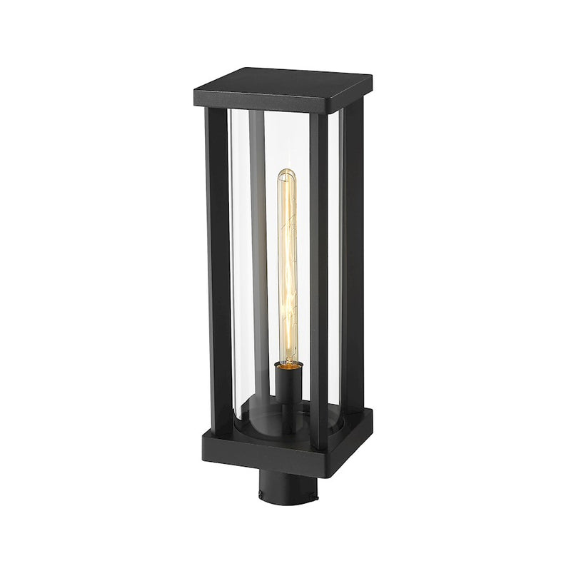Z-Lite Glenwood 1 Light 20" Outdoor Post Mount, Black/Clear