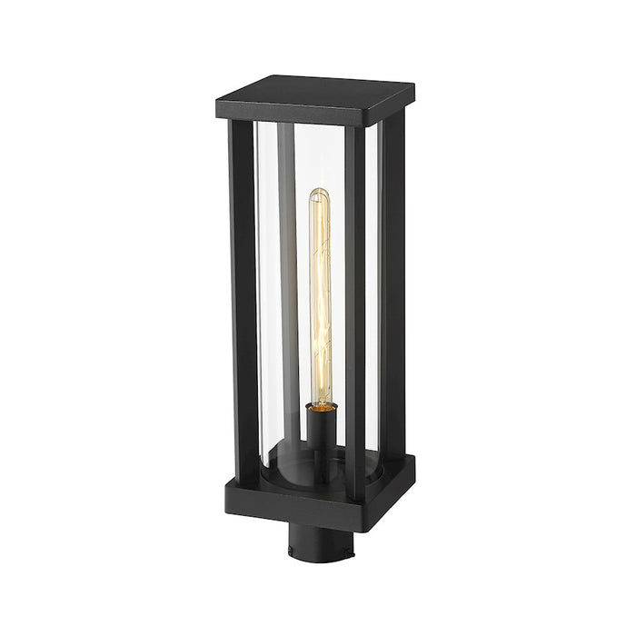 Z-Lite Glenwood 1 Light 20" Outdoor Post Mount, Black/Clear