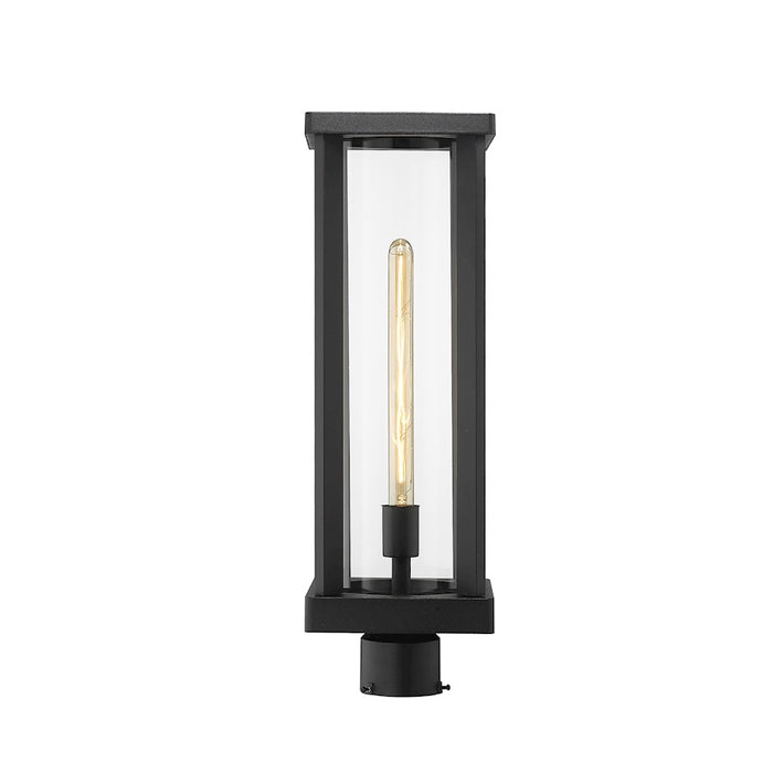 Z-Lite Glenwood 1 Light 20" Outdoor Post Mount, Black/Clear
