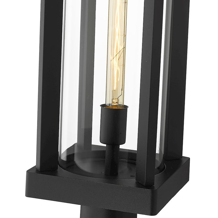 Z-Lite Glenwood 1 Light 20" Outdoor Post Mount, Black/Clear