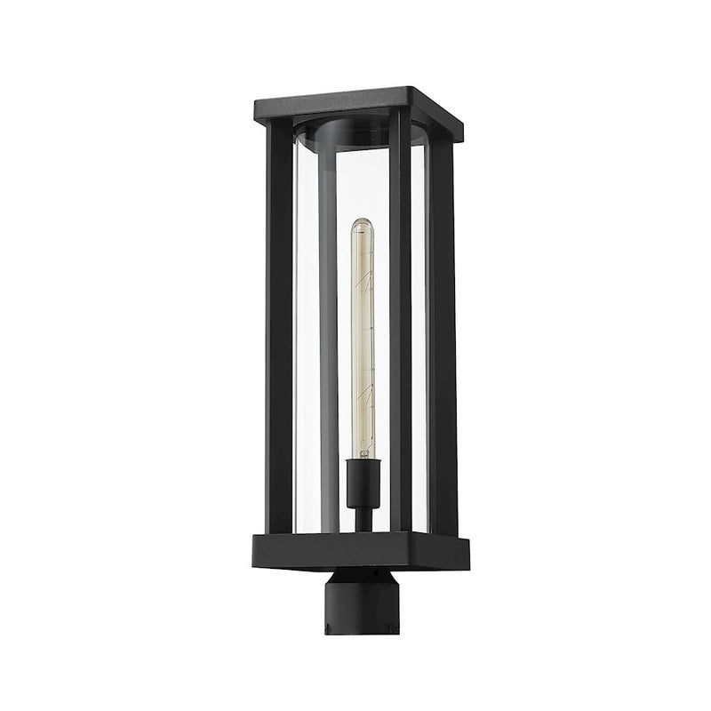Z-Lite Glenwood 1 Light 20" Outdoor Post Mount, Black/Clear