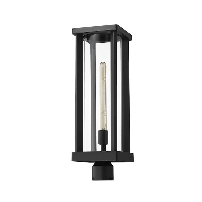 Z-Lite Glenwood 1 Light 20" Outdoor Post Mount, Black/Clear