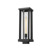 Z-Lite Glenwood 1 Light 20" Post Mount, Black, Clear - 586PHBS-BK