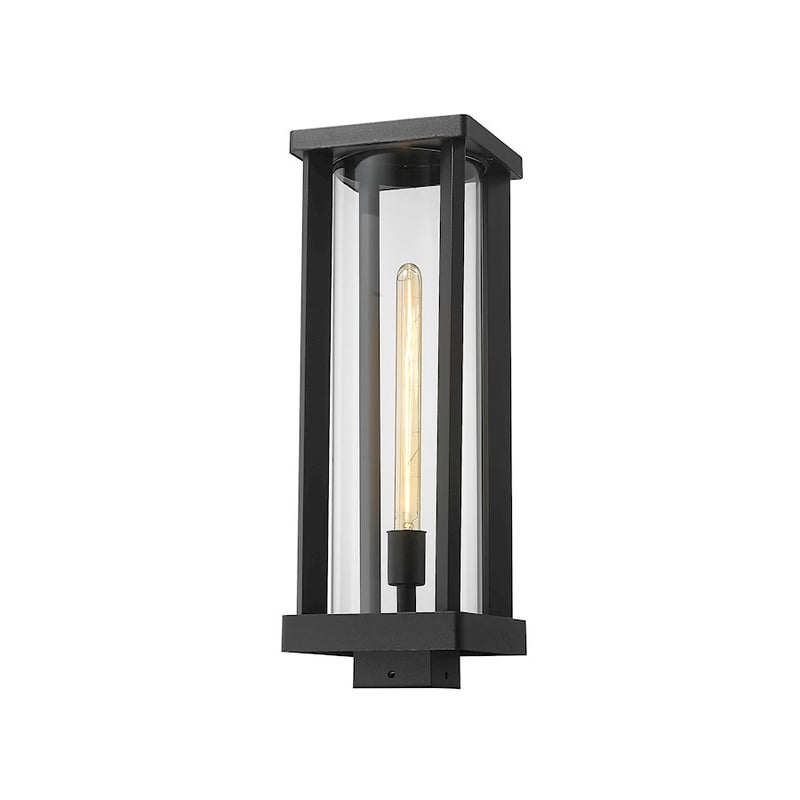 Z-Lite Glenwood 1 Light 20" Post Mount, Black, Clear - 586PHBS-BK