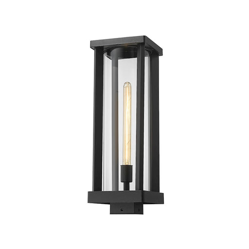Z-Lite Glenwood 1 Light 20" Post Mount, Black, Clear - 586PHBS-BK