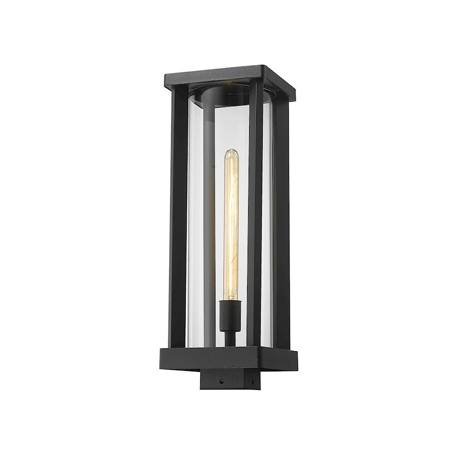 Z-Lite Glenwood 1 Light 20" Post Mount, Black, Clear - 586PHBS-BK