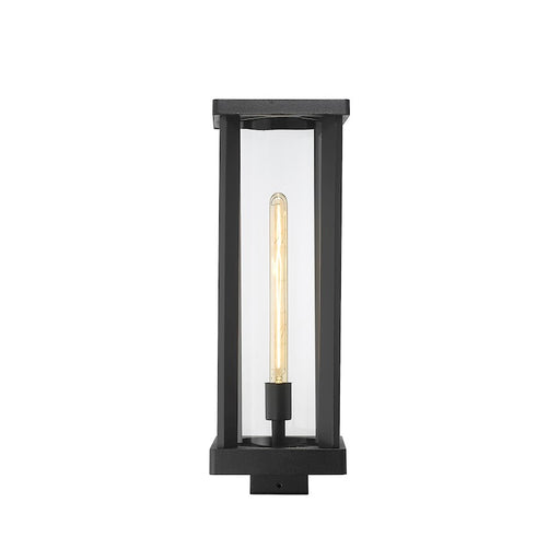 Z-Lite Glenwood 1 Light 20" Post Mount, Black/Clear