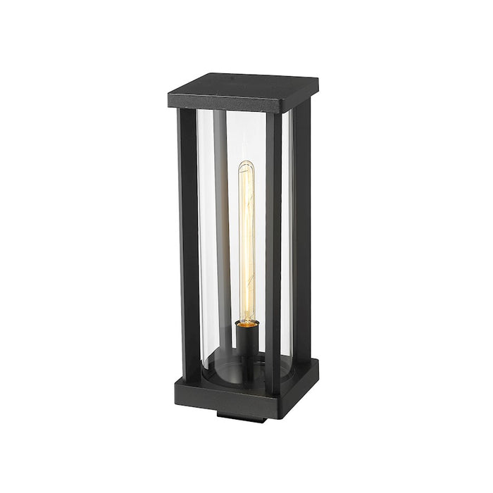 Z-Lite Glenwood 1 Light 20" Post Mount, Black/Clear