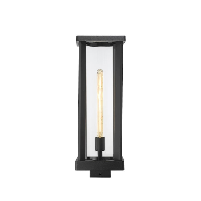 Z-Lite Glenwood 1 Light 20" Post Mount, Black/Clear
