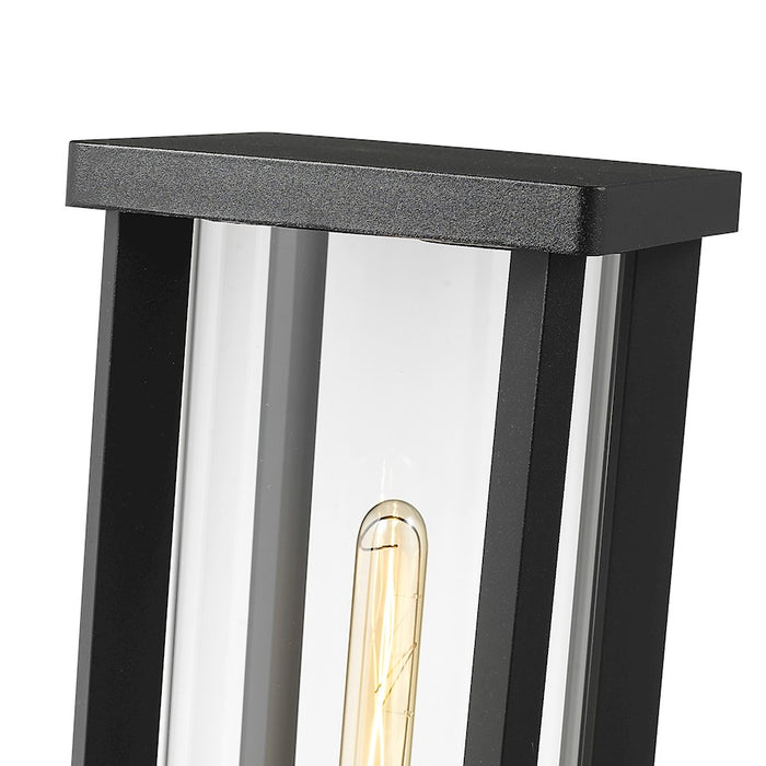 Z-Lite Glenwood 1 Light 20" Post Mount, Black/Clear