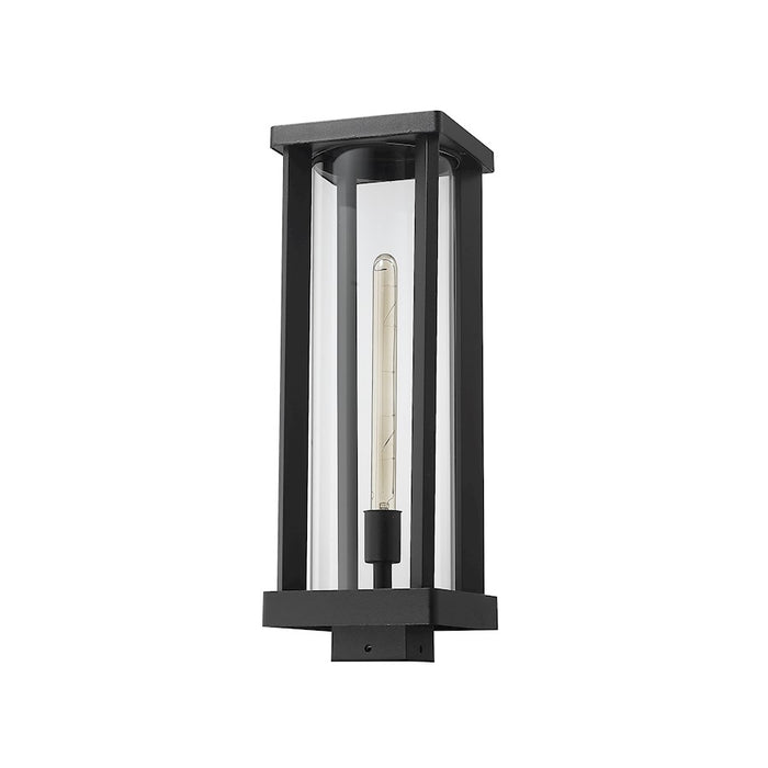 Z-Lite Glenwood 1 Light 20" Post Mount, Black/Clear