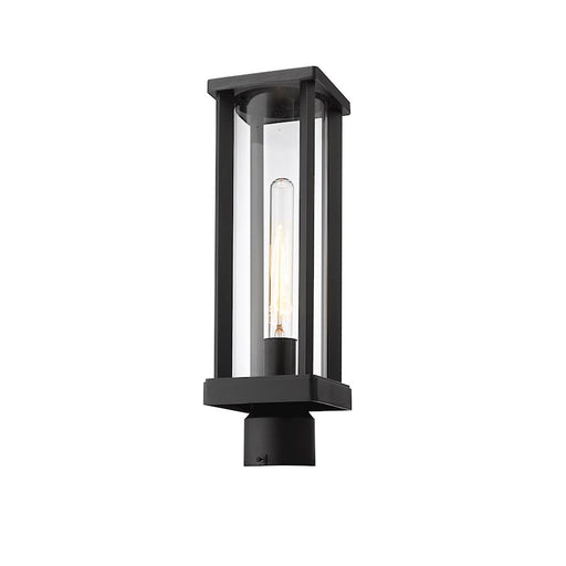 Z-Lite Glenwood 1 Light 5" Outdoor Post Mount, Black, Clear - 586PHMR-BK