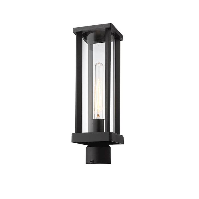 Z-Lite Glenwood 1 Light 5" Outdoor Post Mount, Black, Clear - 586PHMR-BK