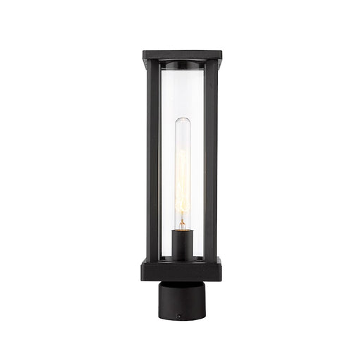 Z-Lite Glenwood 1 Light 5" Outdoor Post Mount, Black/Clear