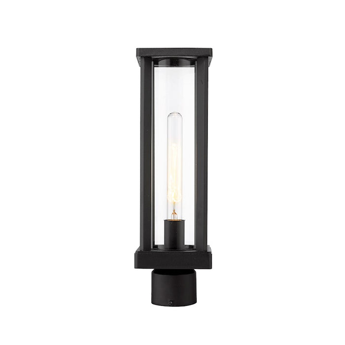 Z-Lite Glenwood 1 Light 5" Outdoor Post Mount, Black/Clear