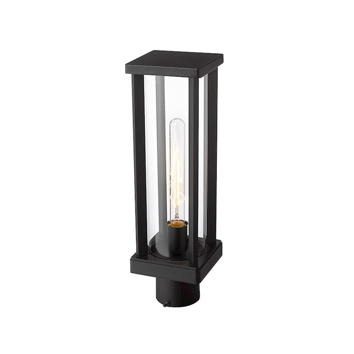 Z-Lite Glenwood 1 Light 5" Outdoor Post Mount, Black/Clear