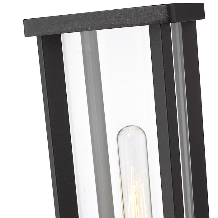 Z-Lite Glenwood 1 Light 5" Outdoor Post Mount, Black/Clear