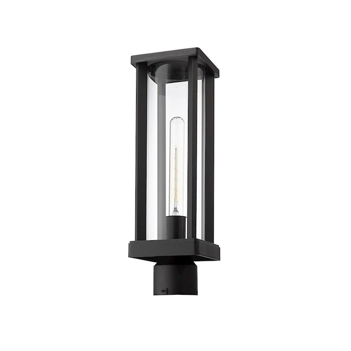 Z-Lite Glenwood 1 Light 5" Outdoor Post Mount, Black/Clear