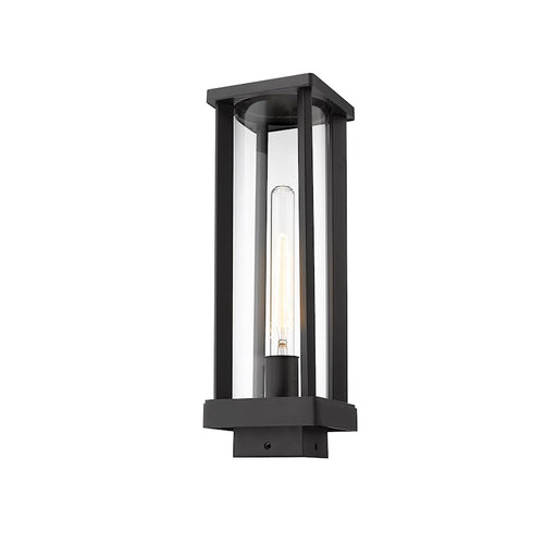 Z-Lite Glenwood 1 Light 15" Outdoor Post Mount, Black, Clear - 586PHMS-BK