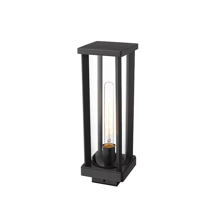 Z-Lite Glenwood 1 Light 15" Outdoor Post Mount, Black/Clear