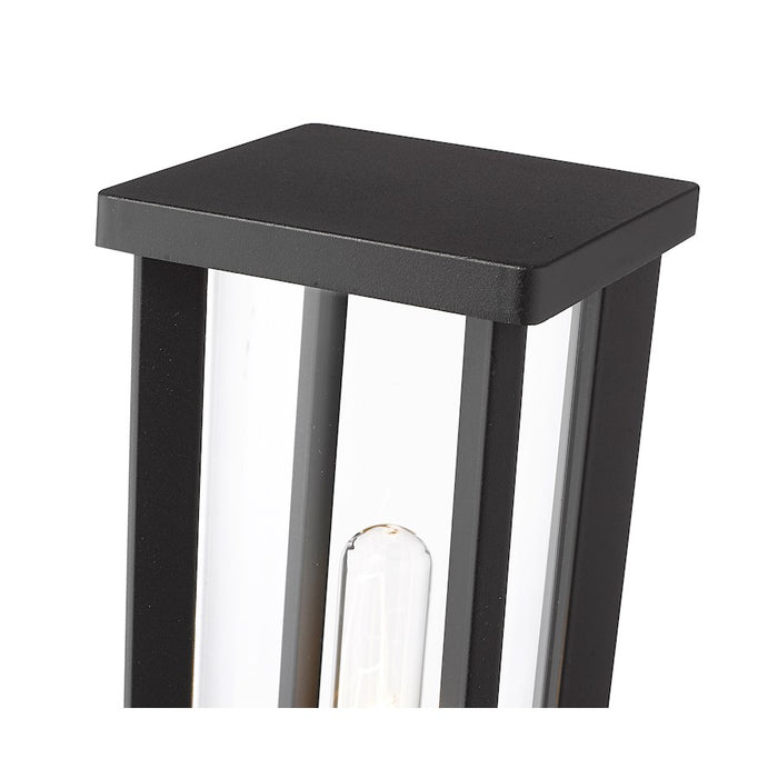 Z-Lite Glenwood 1 Light 15" Outdoor Post Mount, Black/Clear