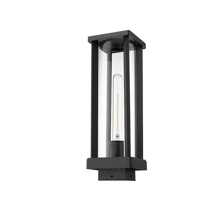 Z-Lite Glenwood 1 Light 15" Outdoor Post Mount, Black/Clear