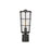 Z-Lite Helix 1 Lt Outdoor Post Mount Fixture, Black/Clear Seedy