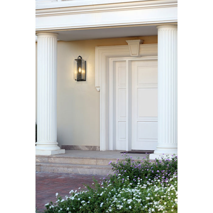 Z-Lite Sana 1 Light Outdoor Wall Sconce, Black/Seedy