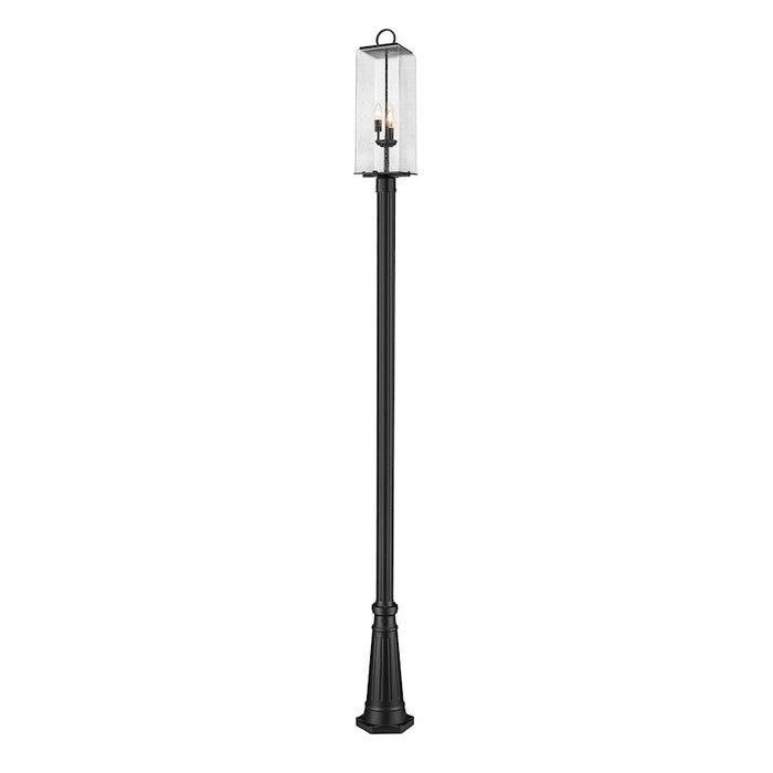 Z-Lite Sana 3 Light 10" Outdoor Post Mount, Black/Seedy - 592PHBR-519P-BK