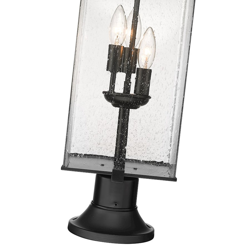 Z-Lite Sana 3 Light Outdoor Pier Mount, Black