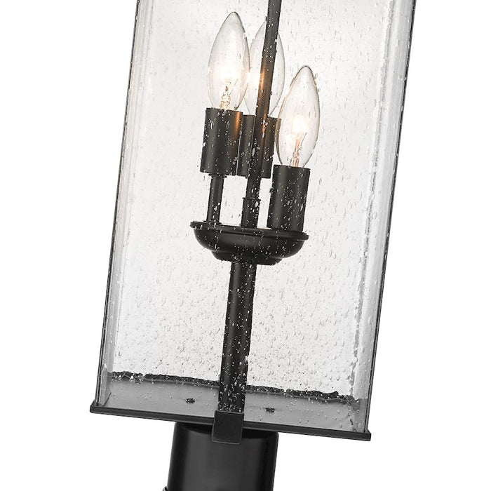 Z-Lite Sana 3 Light 26.5" Outdoor Post Mount, Black/Seedy