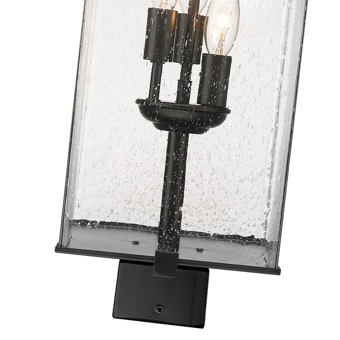 Z-Lite Sana 3 Light Outdoor Post Mount, Black/Seedy