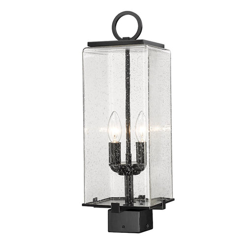 Z-Lite Sana 2 Light Outdoor Post Mount, Black/Seedy